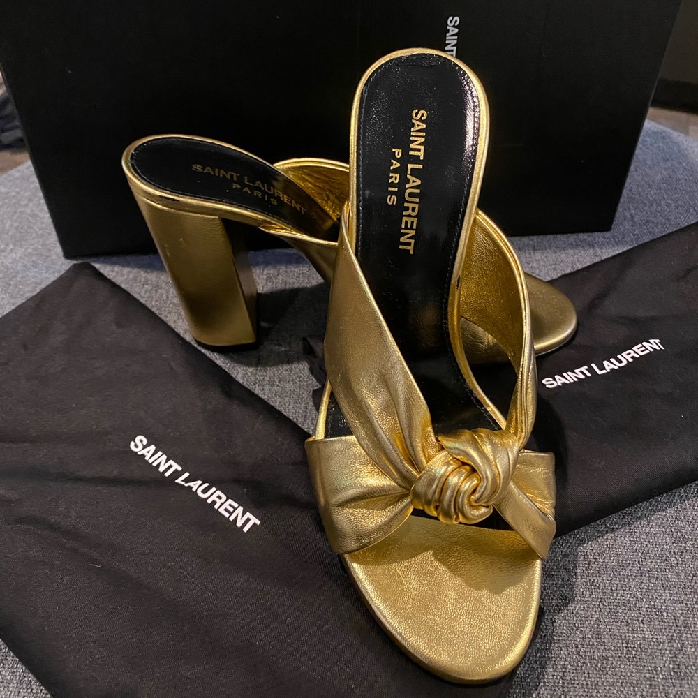 Yves Saint Laurent YSL Bianca Gold Sandal 6.5